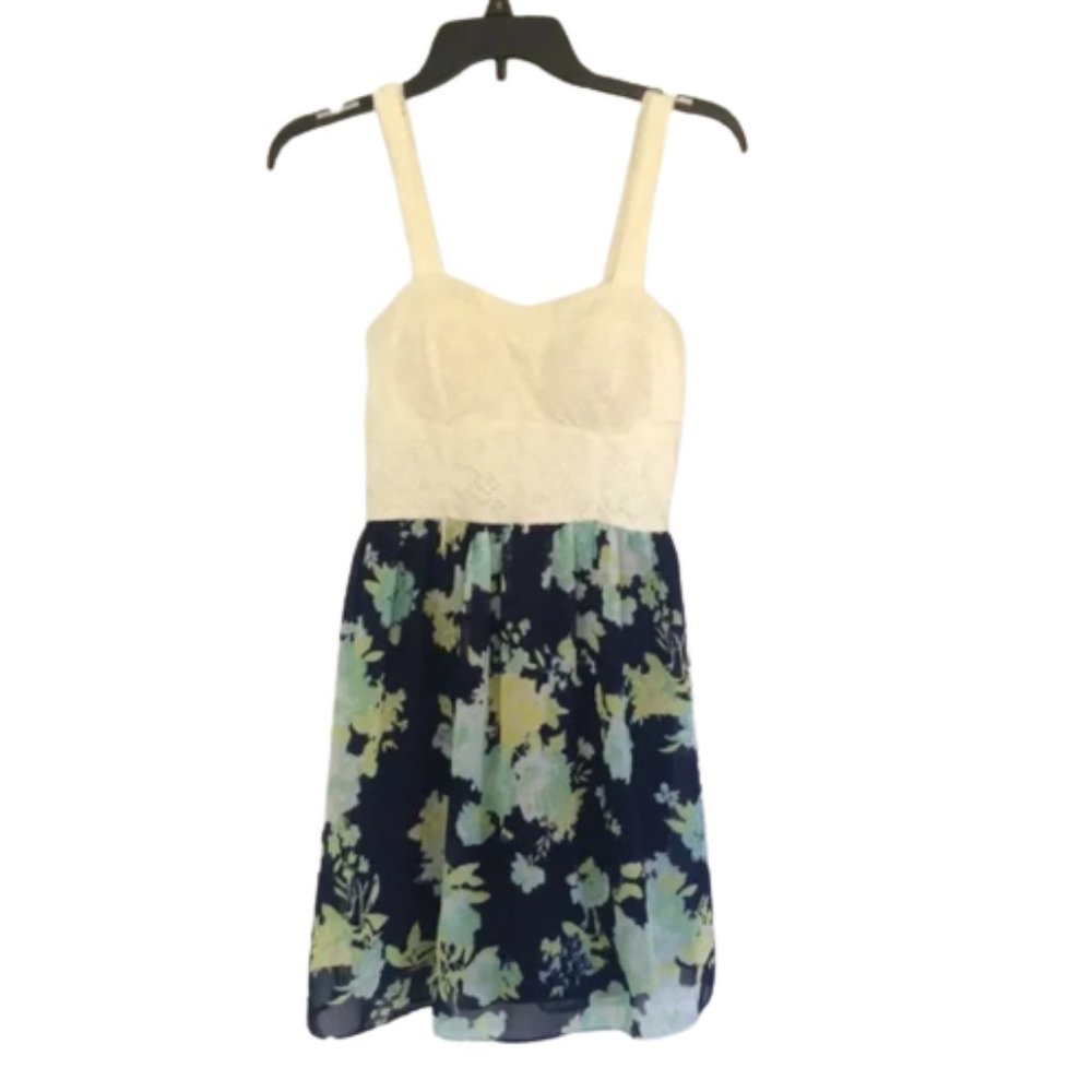 Blue & Green Floral Hawaiian Dress Size Small